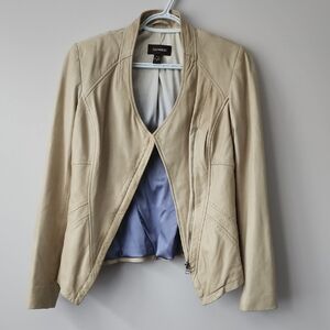 Danier Beige Leather Blazer 🦢